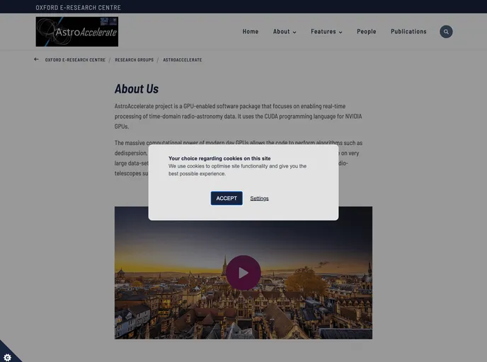 screenshot of Astro Accelerate