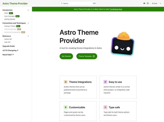 screenshot of Astro Theme Provider