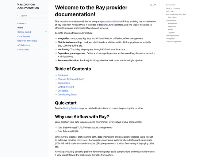 screenshot of Astro Provider Ray