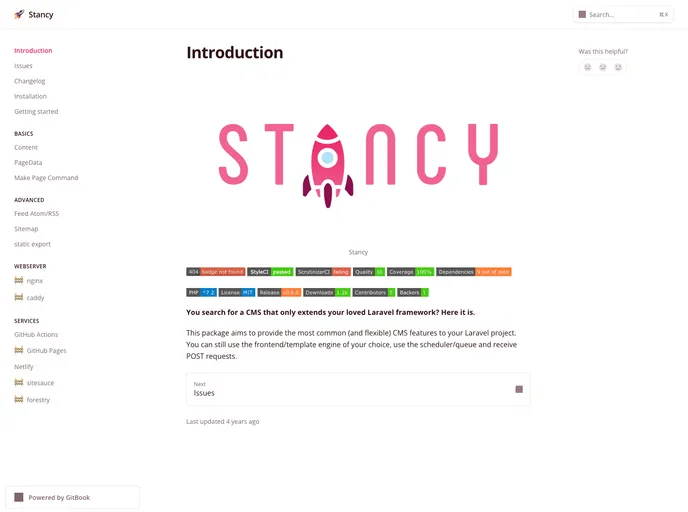screenshot of Stancy