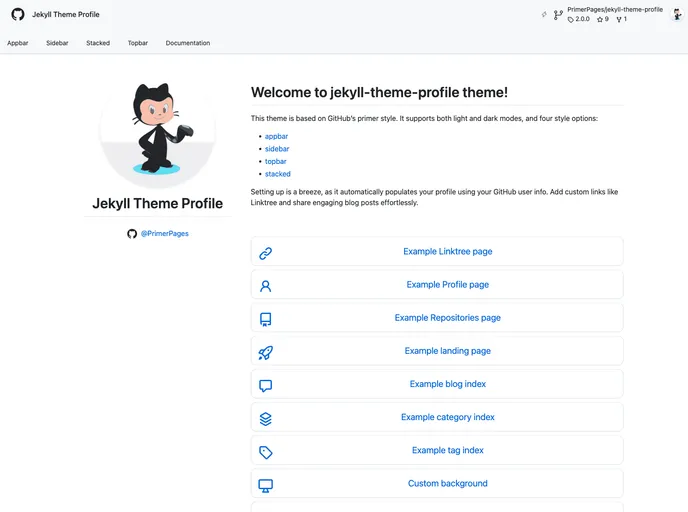Jekyll Theme Profile screenshot