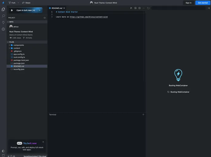 screenshot of Content Wind Template