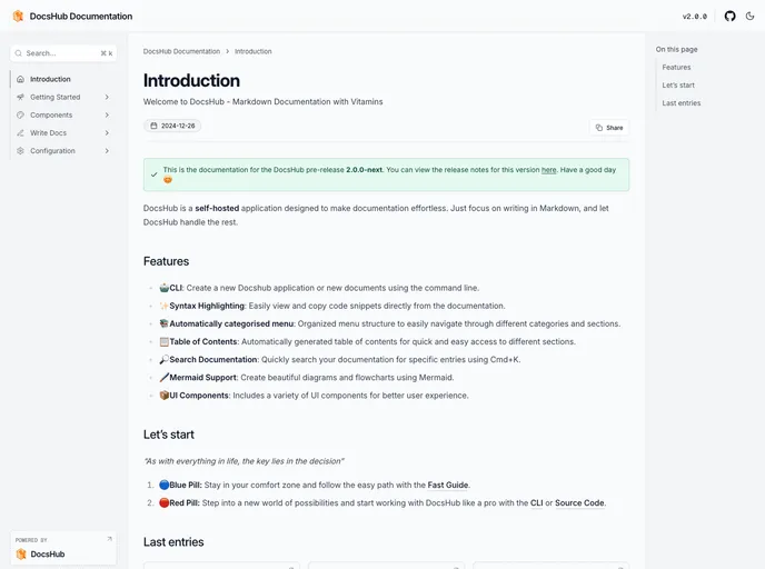 screenshot of Docshub