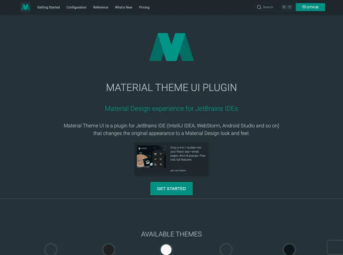 screenshot of Material Theme UI Lite