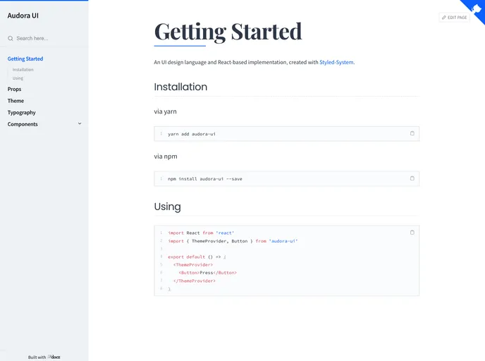 screenshot of Audora UI