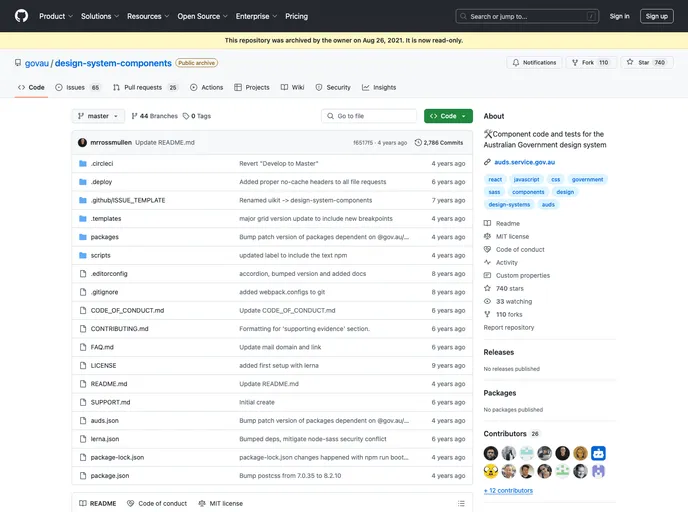 screenshot of Gov Au UI Kit