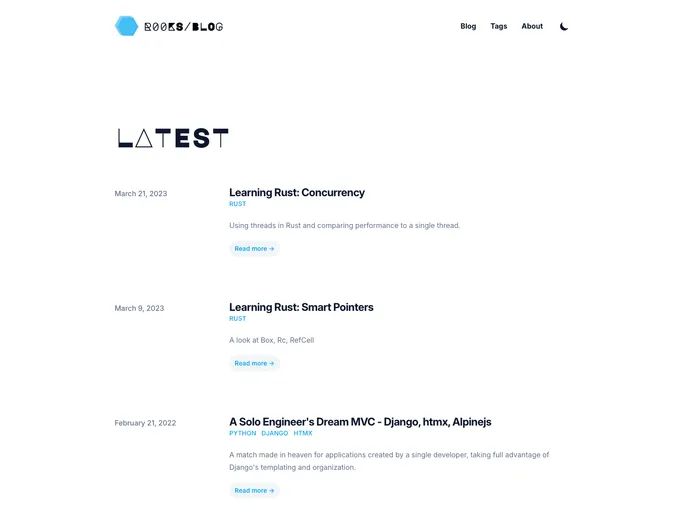 screenshot of Blog.r00ks