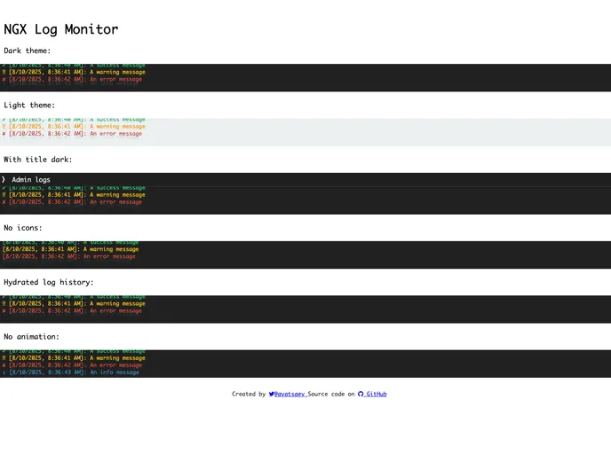 screenshot of Ngx Log Monitor