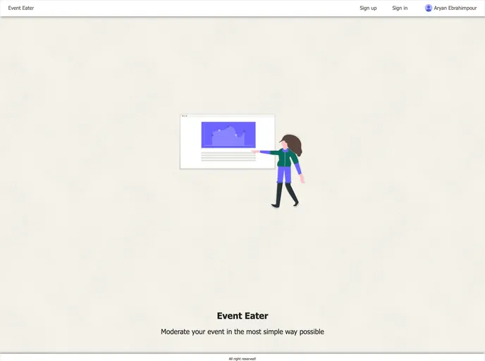 screenshot of EventTemplate
