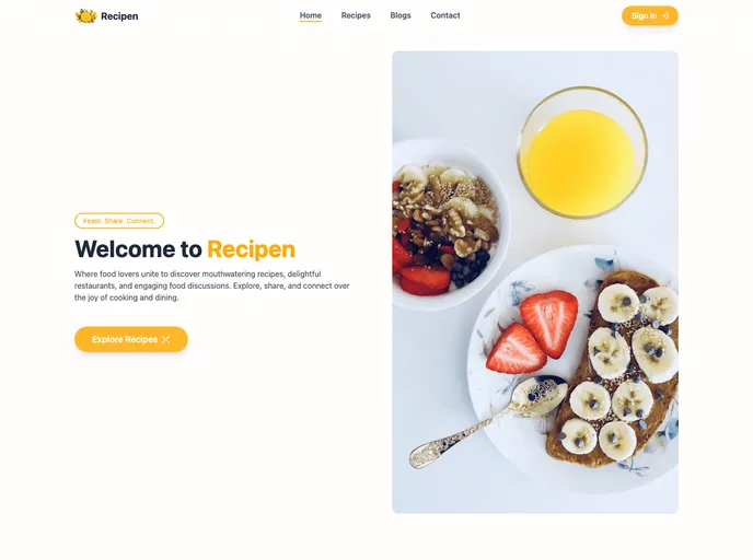 screenshot of Recipen