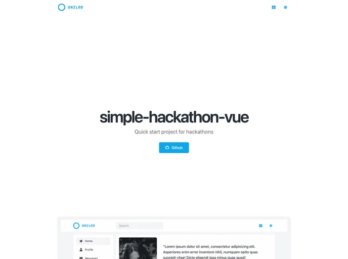 screenshot of Simple Hackathon Vue