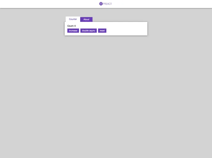 screenshot of Preact Mobx Starter