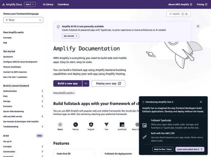 screenshot of Amplify Angular Template