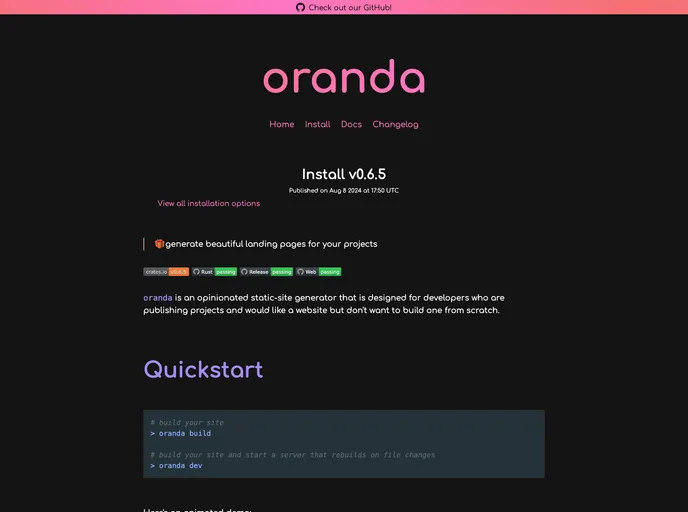 screenshot of Oranda