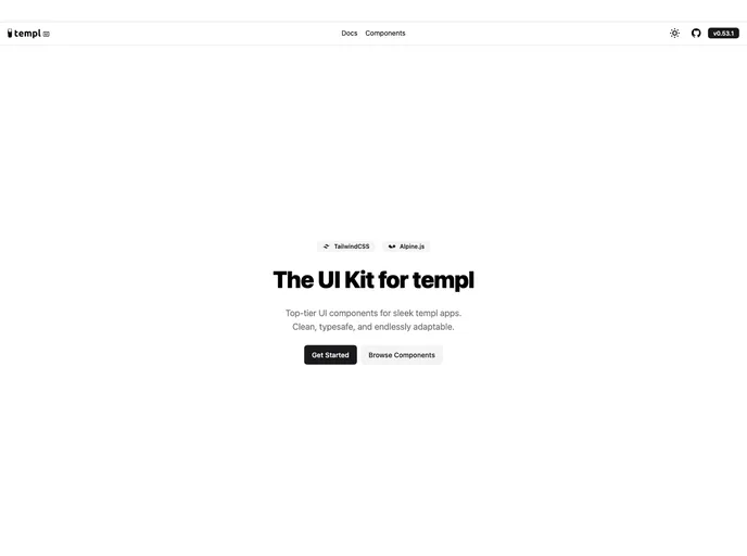 screenshot of Templui Quickstart