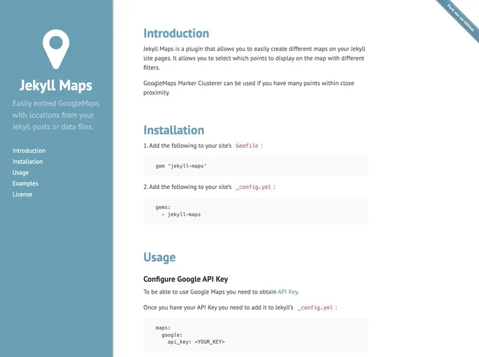 screenshot of Jekyll Maps