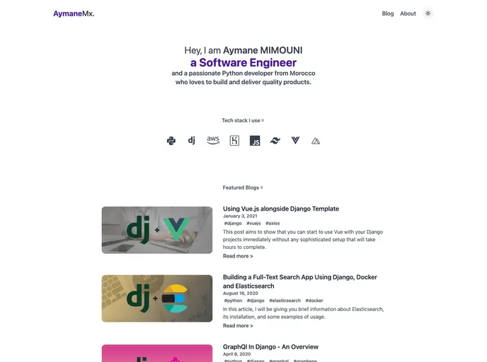 screenshot of Nuxt Portfolio Dev