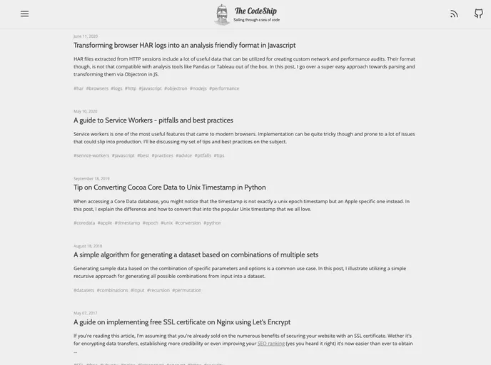 screenshot of TheCodeShip