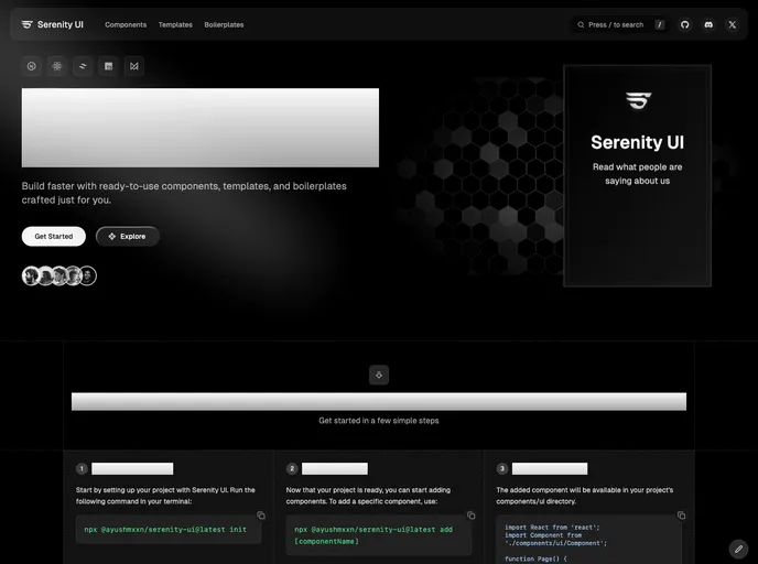 Serenity UI screenshot