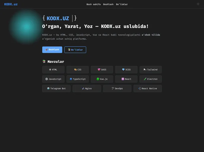 screenshot of KODX.UZ