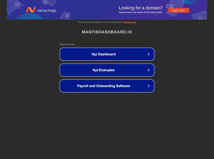 screenshot of Mantis React Admin