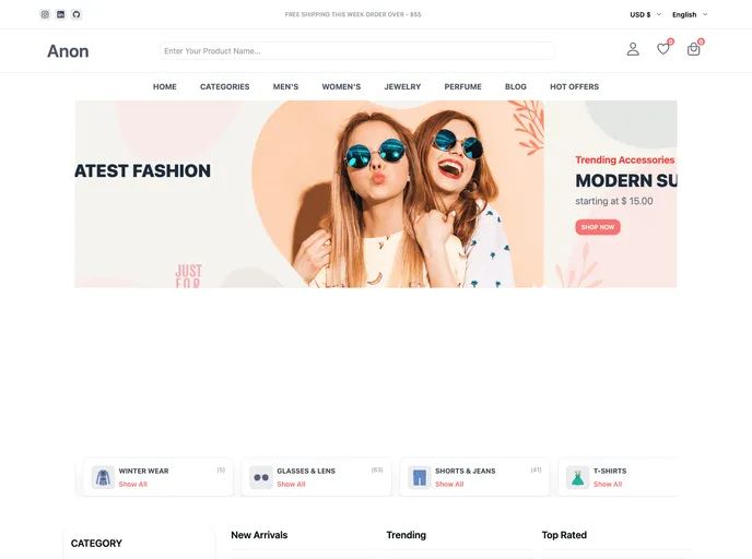 screenshot of ECommerce_tailwind_template