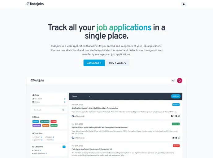 screenshot of Todo Jobs