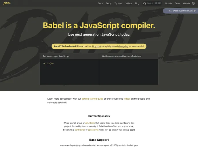 screenshot of Grunt Babel