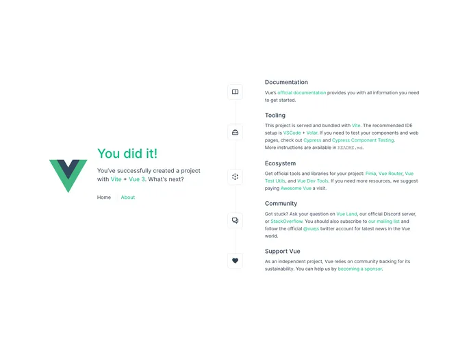 screenshot of Vue Ecosphere Depricated