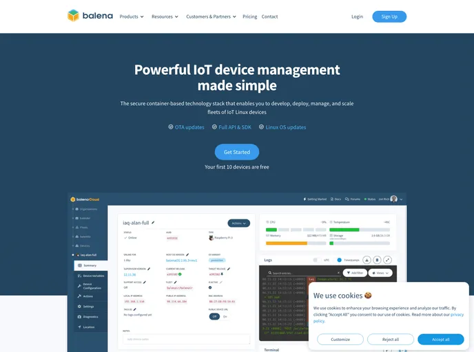 screenshot of Balena Electronjs