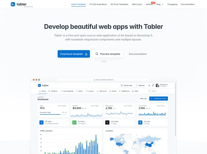 screenshot of L5 Tabler