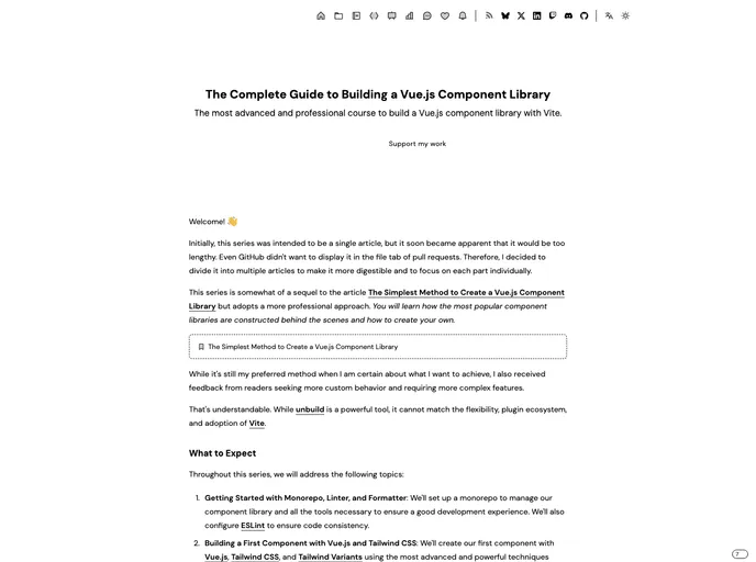 screenshot of Huchet Vue