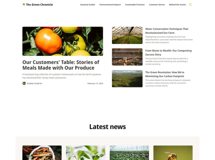 screenshot of The Green Chronicle