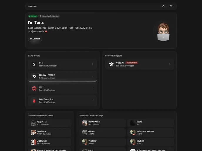 screenshot of Website