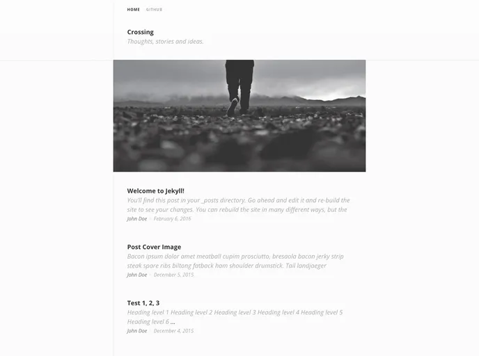 screenshot of Crossing Jekyll