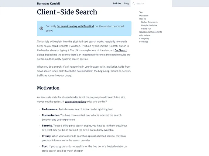 screenshot of Astro Minisearch