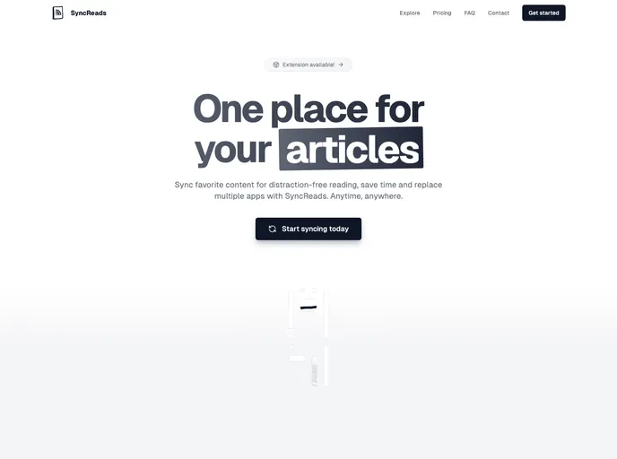 screenshot of Syncreads