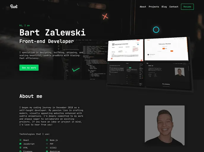 screenshot of Bartzalewski.com V2