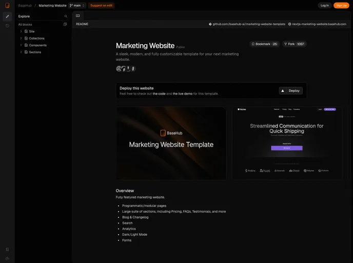 screenshot of Marketing Website Template