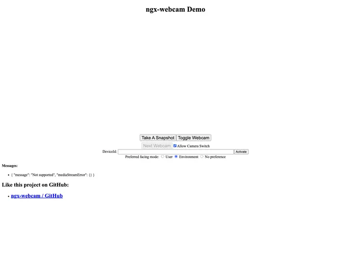screenshot of Ngx Webcam