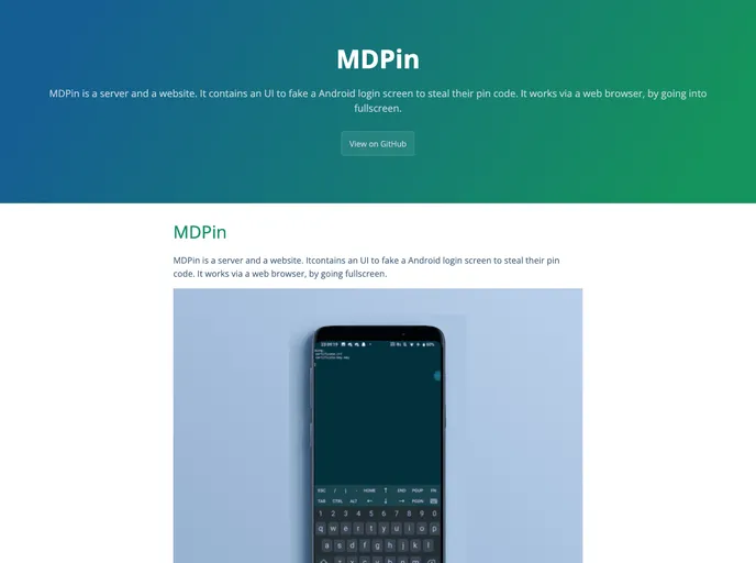 screenshot of MDPin