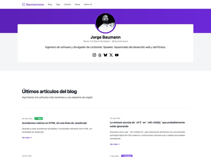 screenshot of Baumannzone.dev