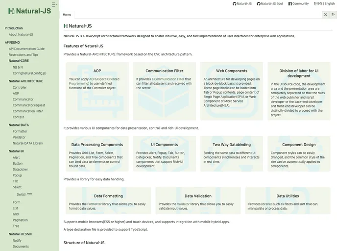 screenshot of Natural_js