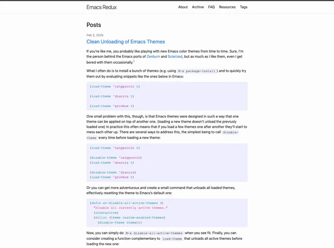 screenshot of Emacsredux