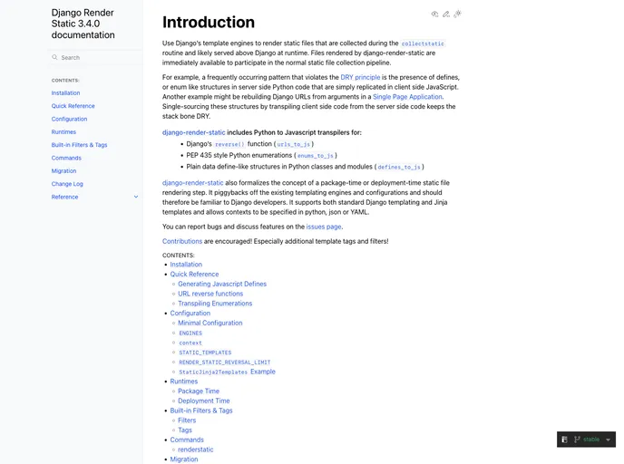 screenshot of Django Render Static