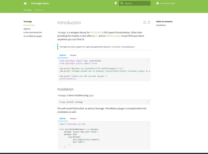 screenshot of Termage