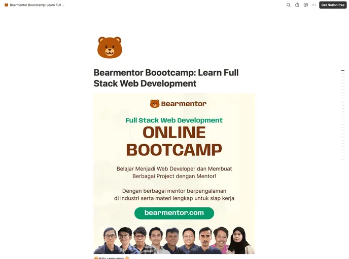 screenshot of Bearmentor Com Legacy