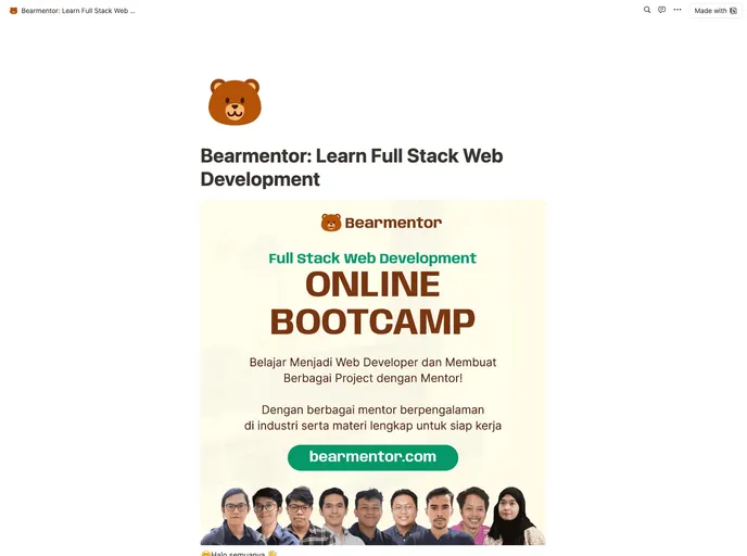 screenshot of Bearmentor.com