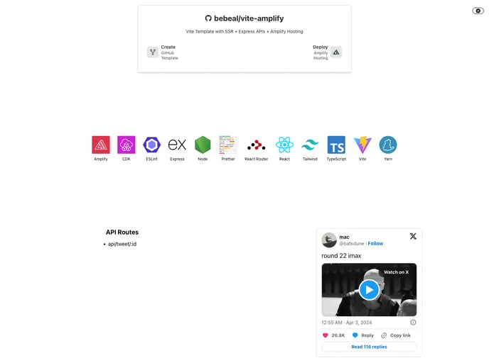 Vite Amplify screenshot