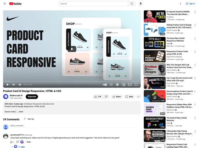 screenshot of Productcard